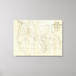Impressão Em Tela Mapa de Oregon, Califórnia, New mexico