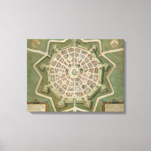 Impressão Em Tela Mapa de Palma, de "Civitates Orbis Terrarum" por G