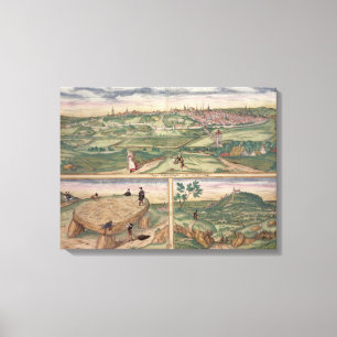 Impressão Em Tela Mapa de Poitiers, de "Civitates Orbis Terrarum" b