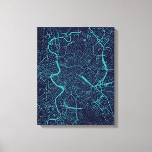Impressão Em Tela Mapa de Roma