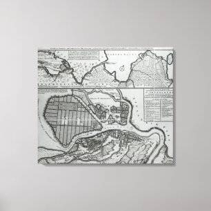 Impressão Em Tela Mapa de Ruas.Petersburgo, c.1750