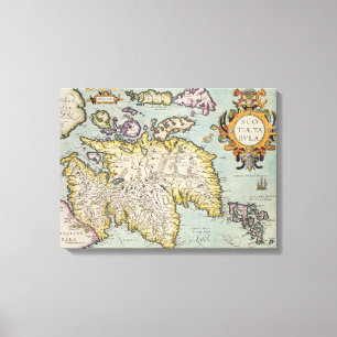 Impressão Em Tela Mapa de Scotland Miliaria Scotia