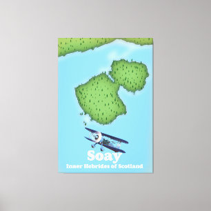 Impressão Em Tela Mapa de Soay Inner Hebrides da Escócia