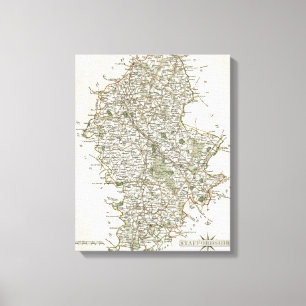 IMPRESSÃO EM TELA MAPA DE STAFFORDSHIRE, 1793