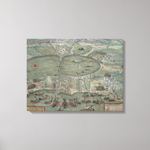 Impressão Em Tela Mapa de Tunes, de "Civitates Orbis Terrarum" por G