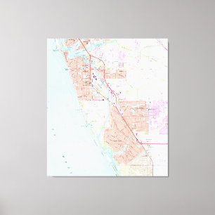 Impressão Em Tela Mapa de Veneza da Flórida (1973)