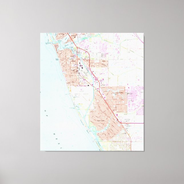 Impressão Em Tela Mapa de Veneza na Flórida (1973) (Frente)