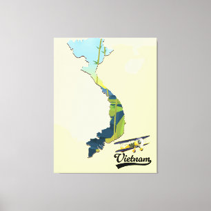 Impressão Em Tela Mapa de viagem do Vietnã