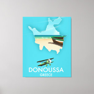 Impressão Em Tela Mapa de viagem Grécia de de  de Donoussa