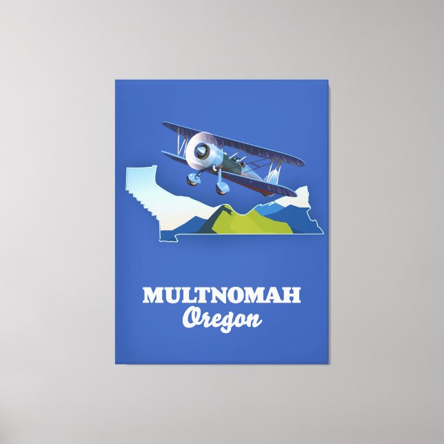 Impressão Em Tela Mapa de viagem Multnomah Oregon (Frente)