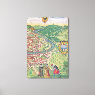 Impressão Em Tela Mapa de Viena