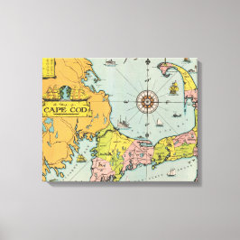 Impressão Em Tela Mapa de Vintage Cape Cod