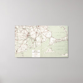 Impressão Em Tela Mapa de Vintage Cape Cod e Rhode Island (1917)