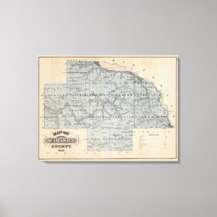Impressão Em Tela Mapa de Wabasha County, Minnesota