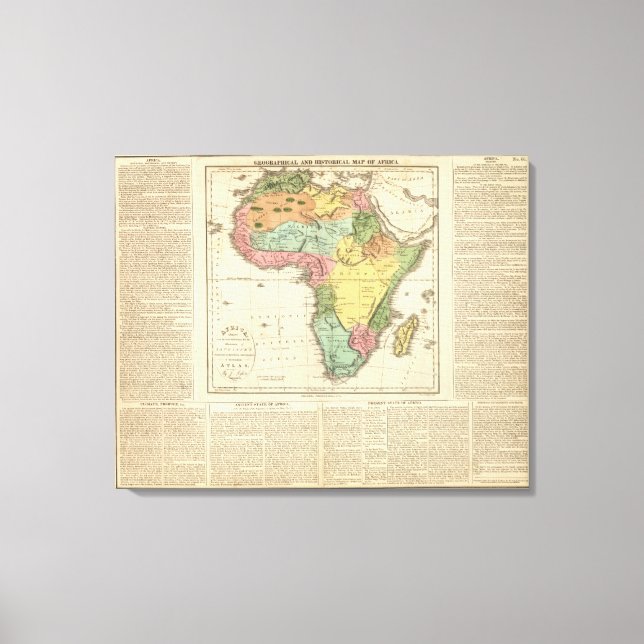 Impressão Em Tela Mapa do Atlas Africano 2 (Frente)