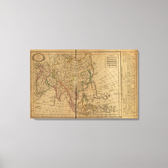 Impressão Em Tela Mapa do Atlas Asiático (Frente)
