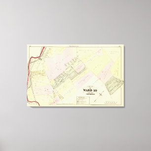 Impressão Em Tela Mapa do Atlas da Dyerville Manufacturing