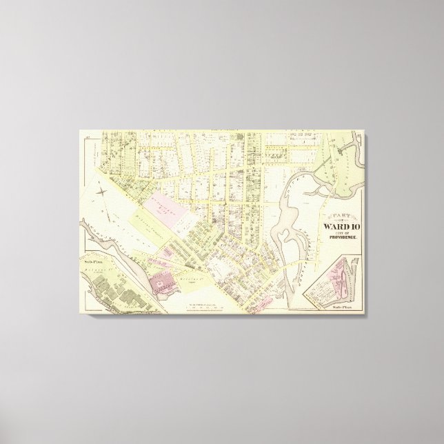 Impressão Em Tela Mapa do Atlas das Riverside Woolen Mills (Frente)