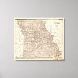 Impressão Em Tela Mapa do atlas de Missouri