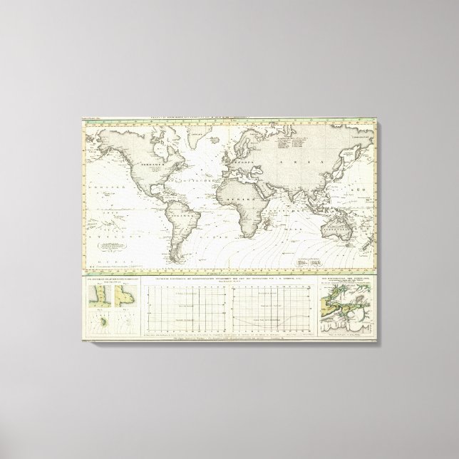 Impressão Em Tela Mapa do Atlas de Onda Lateral (Frente)