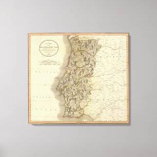 Impressão Em Tela Mapa do Atlas de Portugal