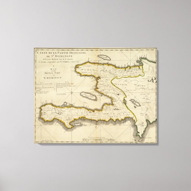 Impressão Em Tela Mapa do Atlas do Haiti (Frente)