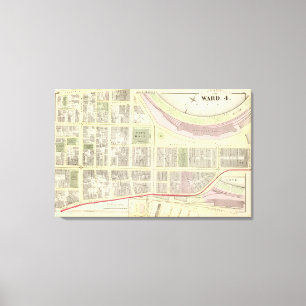 Impressão Em Tela Mapa do atlas do lugar da troca do mercado da
