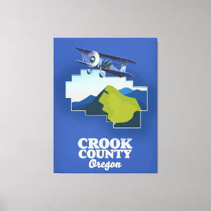 Impressão Em Tela Mapa do Condado de Crook Oregon