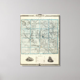 Impressão Em Tela Mapa do Condado de Decatur, estado de Iowa