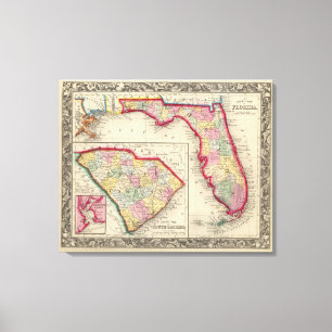 Impressão Em Tela Mapa do condado de Florida