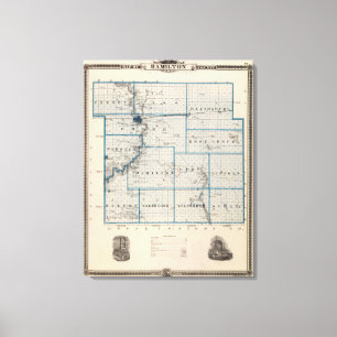 Impressão Em Tela Mapa do Condado de Hamilton, estado de Iowa