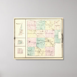 Impressão Em Tela Mapa do Condado de Marquette e Westfield