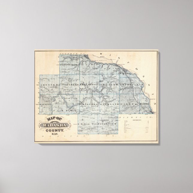 Impressão Em Tela Mapa do condado de Wabasha, Minnesota (Frente)