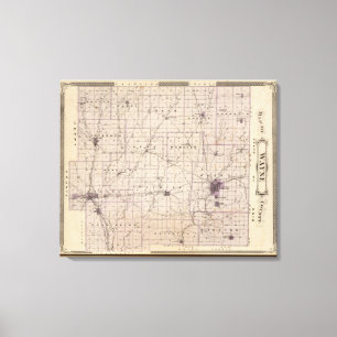 Impressão Em Tela Mapa do Condado de Wayne