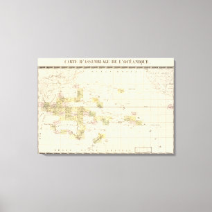 Impressão Em Tela Mapa do conjunto de Oceania