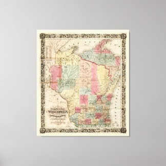 Impressão Em Tela Mapa do distrito de Colton, em Wisconsin (1851)