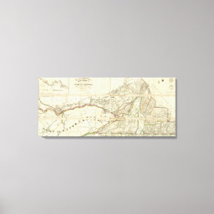 Impressão Em Tela Mapa do distrito de Montreal, mais baixo Canadá