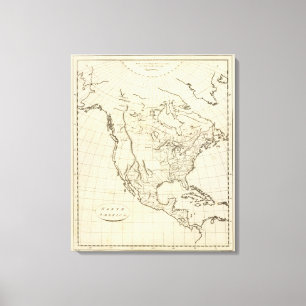 Impressão Em Tela Mapa do esboço de America do Norte