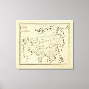 Impressão Em Tela Mapa do esboço de Ásia