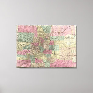 Impressão Em Tela Mapa do estado de Colorado