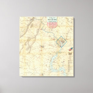 Impressão Em Tela Mapa do exército de Seat da guerra em Virgínia