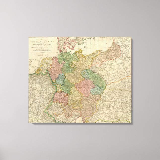 Impressão Em Tela Mapa do Império Alemão (Frente)