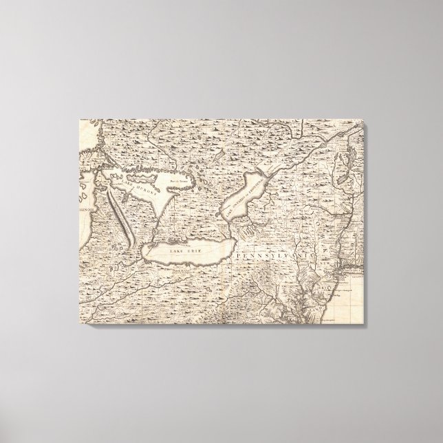 Impressão Em Tela Mapa do Império Britânico na América 6 (Frente)