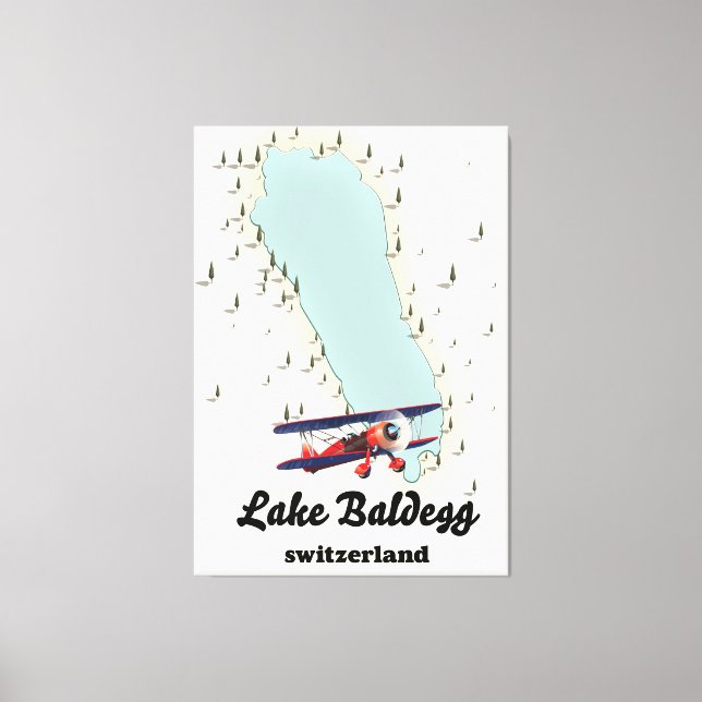 Impressão Em Tela mapa do lago Baldegg Suíça (Frente)