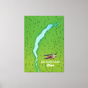 Impressão Em Tela Mapa do Lago China Ka Nasi