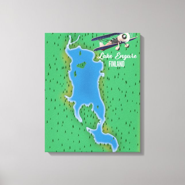 Impressão Em Tela Mapa do Lago Engure Finlândia (Frente)