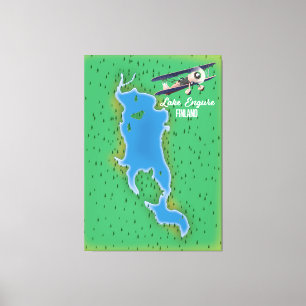 Impressão Em Tela Mapa do Lago Engure na Finlândia
