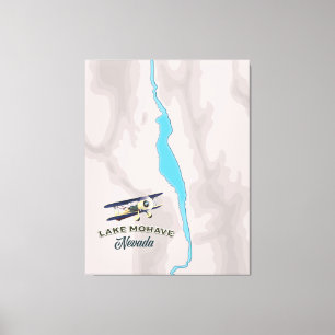 Impressão Em Tela Mapa do Lago Mohave Nevada