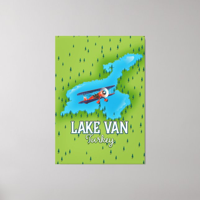 Impressão Em Tela Mapa do Lago Van Turkey (Frente)