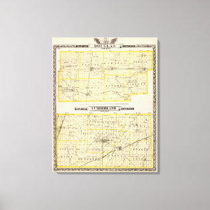 Impressão Em Tela Mapa do mapa do Condado de Douglas do Condado de